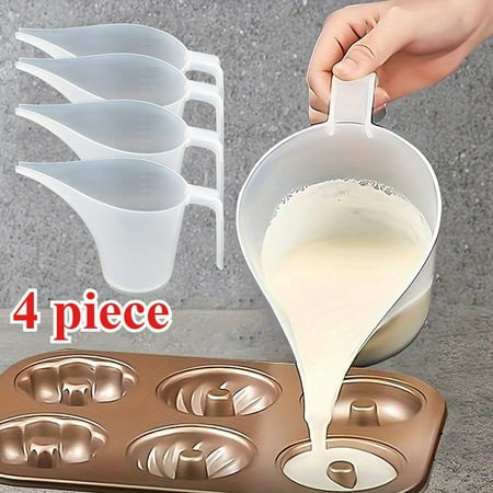 4-piece Large Capacity Plastic Funnel Set, 33.82oz/1000ml Long Spout Funnel, Perfect For Baking Tray Molds, Oiling, Watering, Plant Watering, Transparent Process Tools, Kitchen Utensils