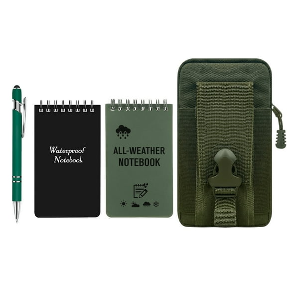 4-piece Set Of Waterproof Notebook, All-weather Waterproof Notepad, 3×5-inch Pocket Notebook With Waterproof And Wind-resistant Pen And Storage Pouch, For Outdoor Activity Recording