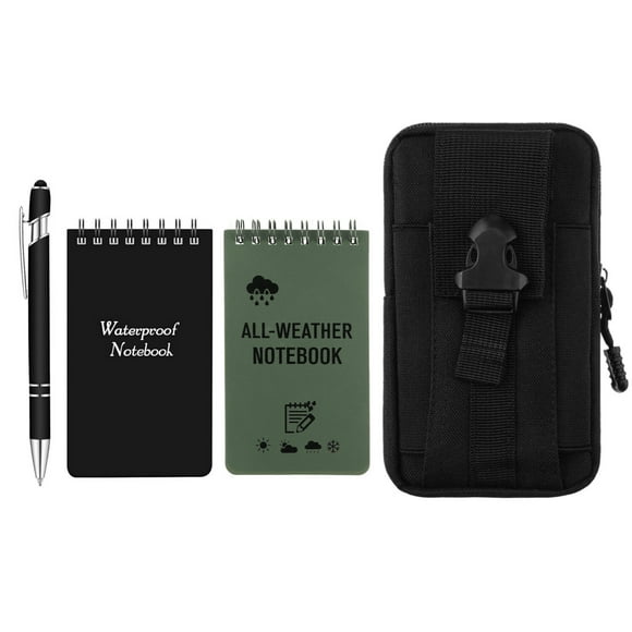 4-piece Set Of Waterproof Notebook, All-weather Waterproof Notepad, 3×5-inch Pocket Notebook With Waterproof And Wind-resistant Pen And Storage Pouch, For Outdoor Activity Recording