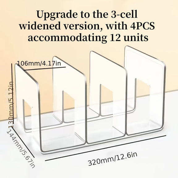 4-piece Transparent Bag Storage Magic, Plastic Partition Board, Wardrobe Classification Placement, Book Storage Shelf, For Home, Dormitory And Bedroom