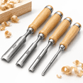 4-piece Wood Gouge Chisel Set, Cr-v Steel Semi-circular Woodworking ...