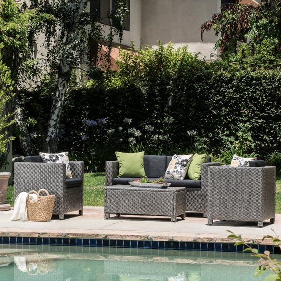4-piece collection - Rectangular coffee table - Backyard entertainment - Room to set drinks