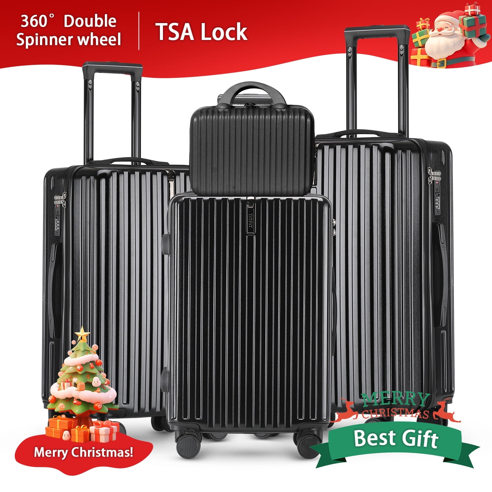 Zimtown Hardside Lightweight Spinner Purple 3 Piece Luggage