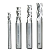4 piece milling cutter set 6, 7, 8 and 10 mm