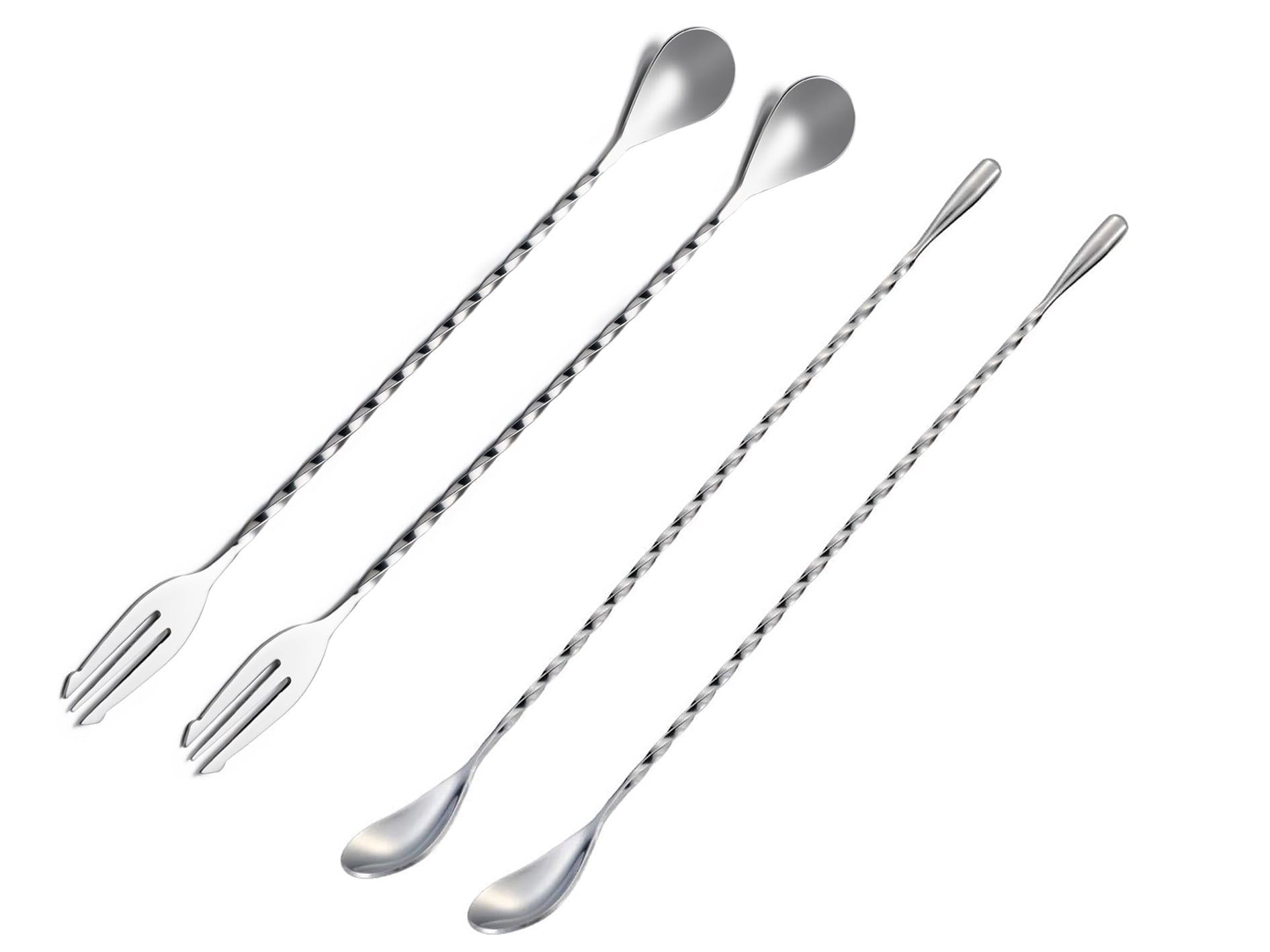 COREBAY 4-Piece 12-Inch Long Handled Stainless Steel Double-Headed ...
