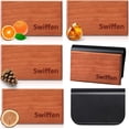thumbnail image 1 of 4-piece set 4 scents car wooden fragrance set, wooden scent car odor eliminator, for sun visor clip car fragrance diffuser, includes amber pine cypress fragrance refills, clip included, 1 of 5