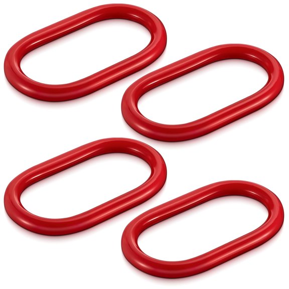 4-piece set 80-grade rectangular master chain links, 1/2-inch 4400-pound load capacity heavy-duty steel chain lifting rings for lifting, rigging, towing, and lifting applications, red