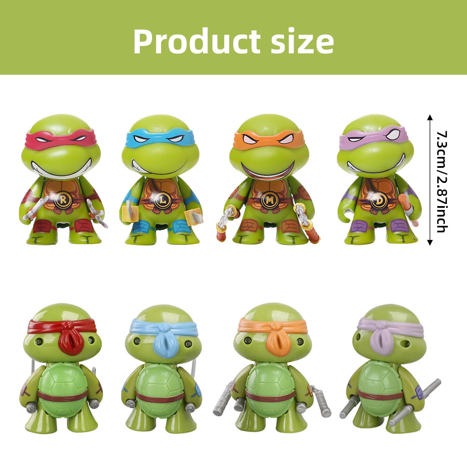 4-piece set of Teenage Mutant Ninja Turtles mini action figures
