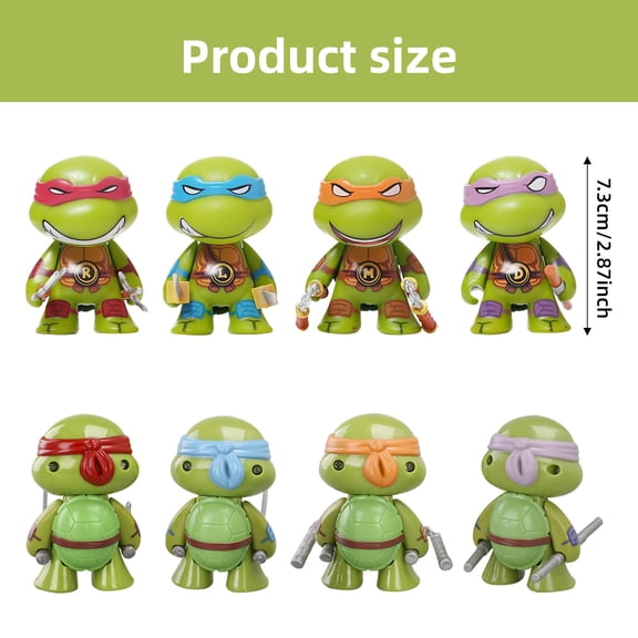 4-piece set of Teenage Mutant Ninja Turtles mini action figures