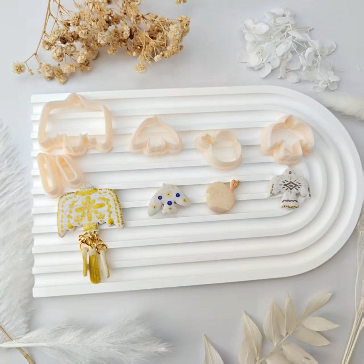 4-piece set of soft clay molds, bird outline shape, earrings, jewelry ...