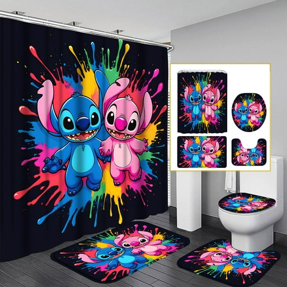 4-piece shower curtain set, stylish and simple bathroom set with 12 hooks - exquisite and practical home decoration bathroom supplies Art bathroom Deco set home decoration, new home gift,unisex gift