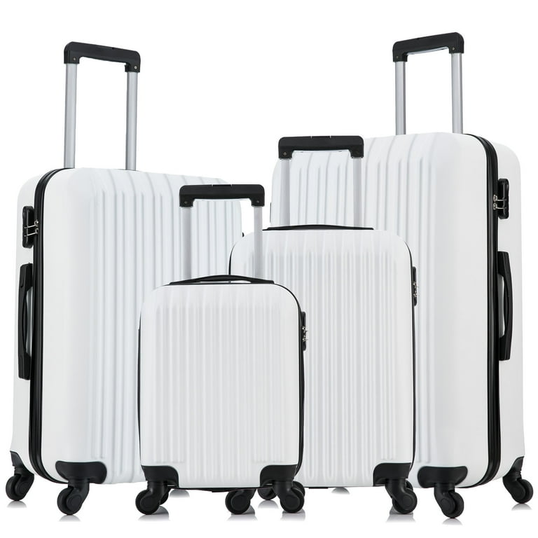 4 piece spinner luggage set luggage sets hardside with spinner wheels luggage set clearance Milk White