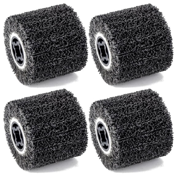 4 piece stripping drum, 40 grit abrasive wire brush wheel, 4.5 inch x 4 inch surface treatment tool polishing wheel, for metal rust removal, paint and coating removal, cleaning descaling, weld seam o