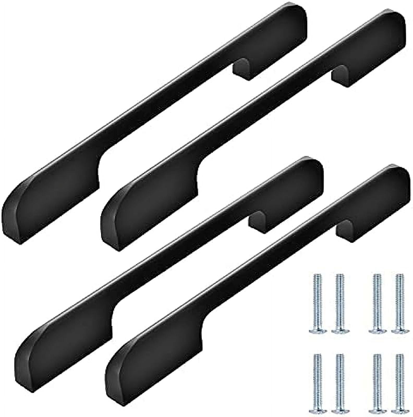 [4 pieces] 192 mm kitchen handle, black stainless steel
