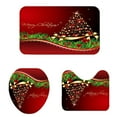 4 pieces Christmas bathroom sets, shower curtain, bath mats, toilet mat