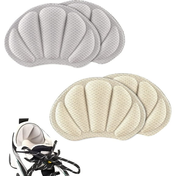 4 pieces Soft Heel Grips for Women& Men, Anti Slip for Shoes Too Big, Loose Heels, Prevent Rubbing/Blisters/Slip Out Heel Cushions, Heel Inserts Pads, Self-Adhesive Heel Protector Pads