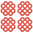 thumbnail image 1 of 4 pieces of high-temperature resistant silica gel thermal insulation pads, anti-scalding and anti-skid pads. - red, 1 of 5