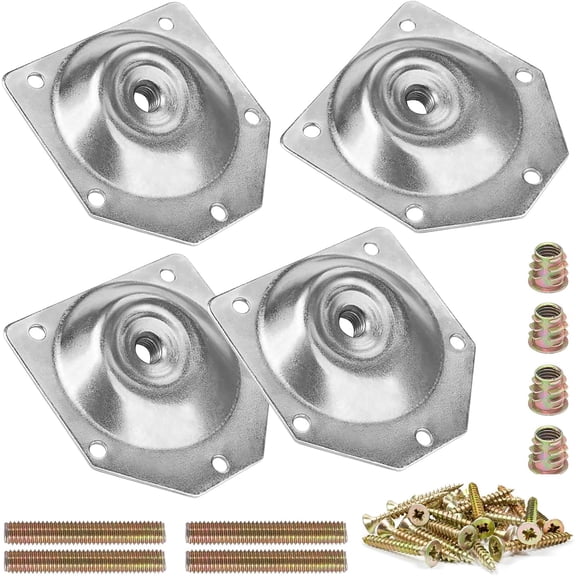 4 pieces set table leg mounting plate, furniture leg mounting plate, 12 degree inclined metal table leg mounting hardware, furniture leg mounting bracket industrial strength type plate