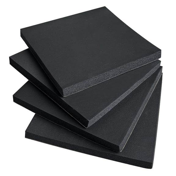 4 pieces of sticky foam pads, thickness 1/2 inch, size 6 inches by 6 inches, anti-vibration pads, closed-cell foam pads for non-slip, shock absorption