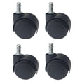 thumbnail image 1 of 4/pk Dia 2 inches Black Soft PU Cover Hard Nylon Swivel Chair Wheels Universal Replacement Castors With M10 Stem, 1 of 3