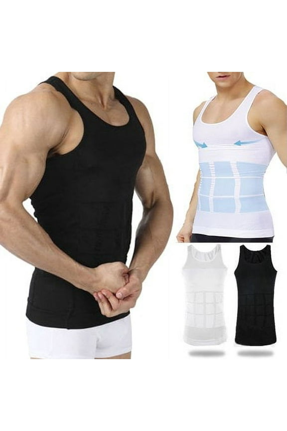 4 pk Mens Body Shaper Undershirt 2 black 2 white4