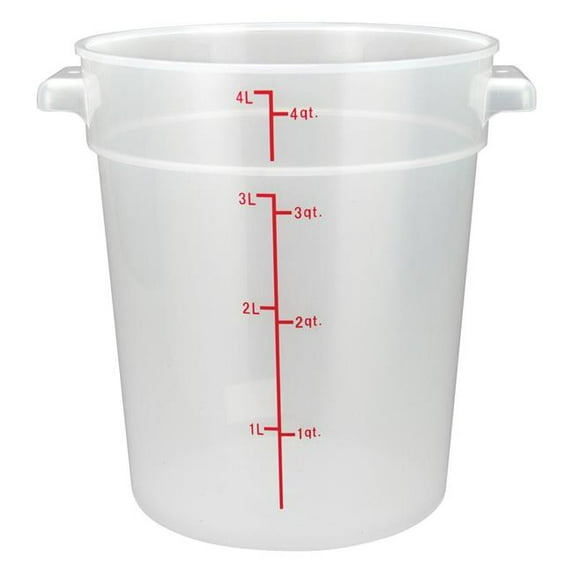 Winco PTRC-4 Round Storage Container, Translucent, Polypropylene - 4 qt.