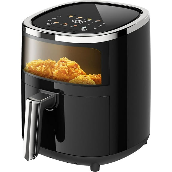 4-quart compact air fryer with 9 functions in 1 and a smart digital color touchscreen