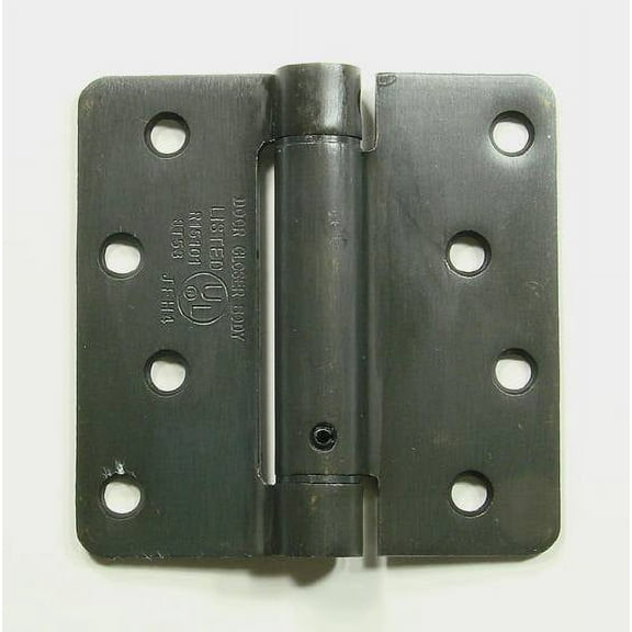 4" x 4" Spring Hinges with 1/4" radius corners Oil Rubbed Bronze - Sold in Pairs