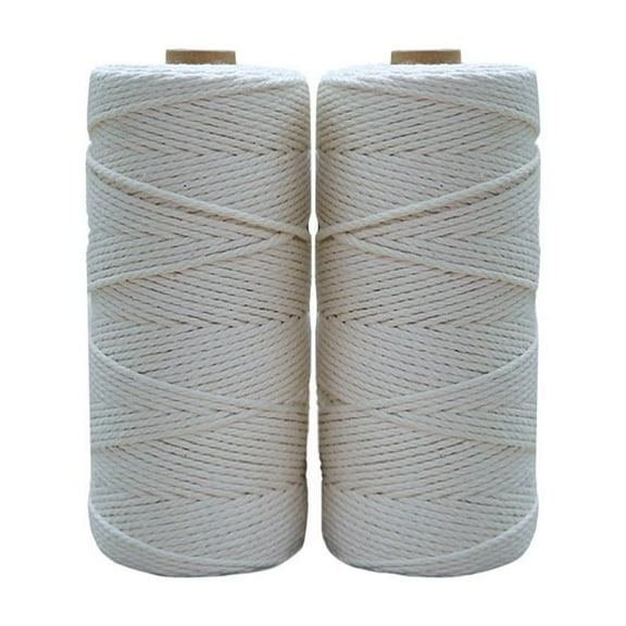 4 roll Cotton String Threads for Knit Making White 1mm 109.36 Yards(100m)/Roll