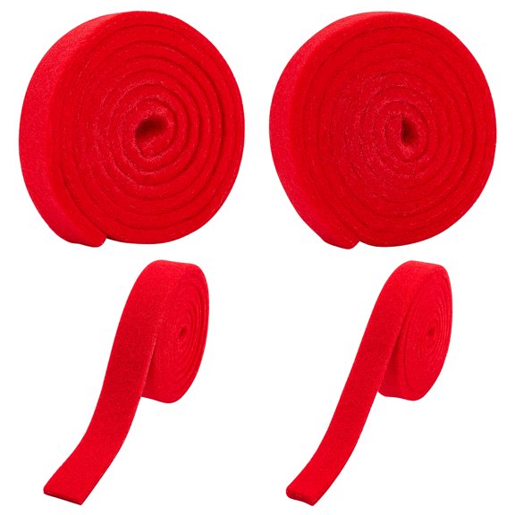 4 rolls 2Sizes Red Wool Felt Ribbon Piano Tuning Wool Felt Temperament Strip Piano Tuner Tool Compatible with Repair The Piano 10M/roll