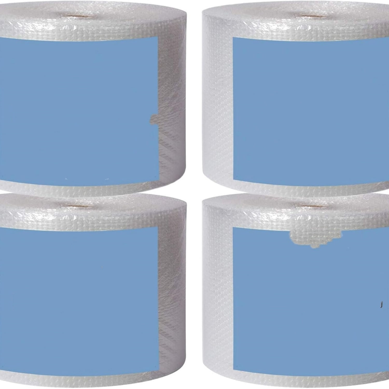 4 rolls of large bubble wrap, total length 700 feet, small bubble wrap, thickness 3/16 inch, 700 feet long, high strength, perforated every 12 inches.