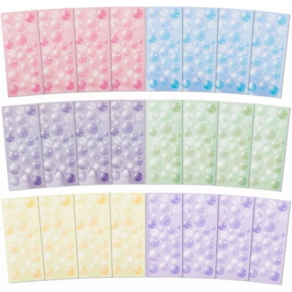 4 set 24pcs 6 styles Deco Stickers Colorful Stickers Glitter Deco Stickers 2.8x6.6 Inch 3D Stickers Sticker for Scrapbooking Arts Crafts Photocard Album Decor