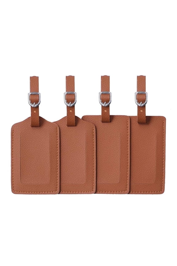 4 set Luggage Tag,PU leather Travel Tags, portable travel accessory,Bag Tags with Name Card Holder