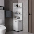 thumbnail image 1 of 4-shelf 2-door Bathroom Storage Unit, White - Practical Organization Solution Cabinet, Functional & Attractive, 1 of 5