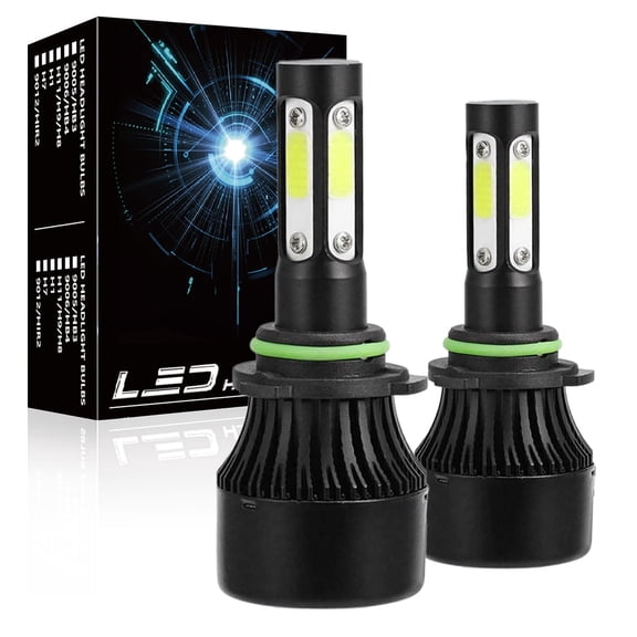 4-sides 9006 HB4 LED Headlight Bulbs Conversion Kit High Low Beam Fog Bulbs 50W 5000LM, 9006 HB4 High Low Beam Bulbs