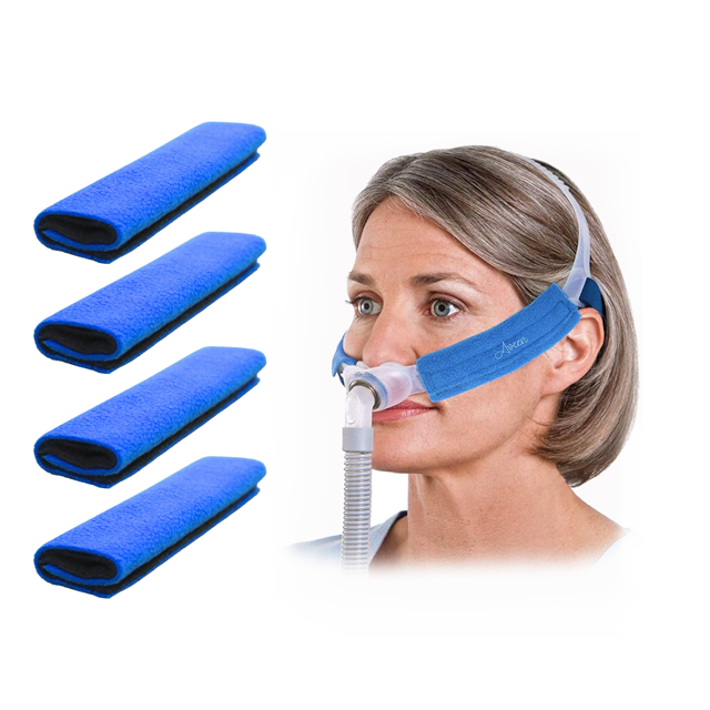 4 Comfortable CPAP Headgear Strap Covers, Cushion Pads with Hook & Loop