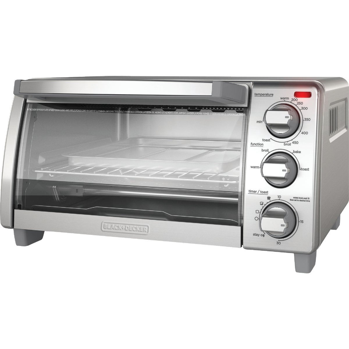 YUQUYI YUQUY 4-Slice Toaster Oven Toastoven TO1745SSG-1A - 4 Cooking Functions, Crumb Tray, Timer — Interior & Exterior Use, Professional Finish