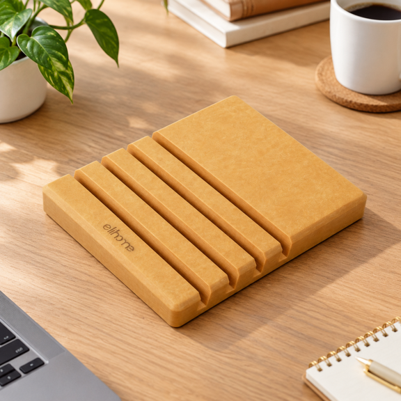 4-slot Angled Wood Fiberposite Organizing Rack, Wood, Space-Saving Holder for Boards and Kitchen Items