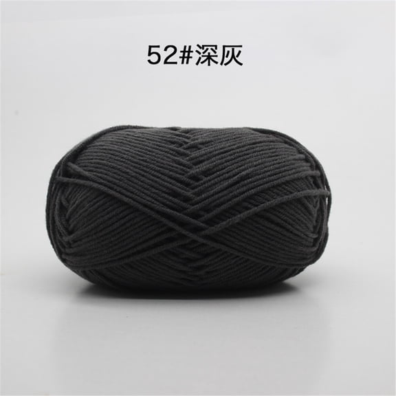 4-strand milk cotton wool ball medium thick thread crochet doll scarf shoes handmade DIY knitting material bag,Black 21