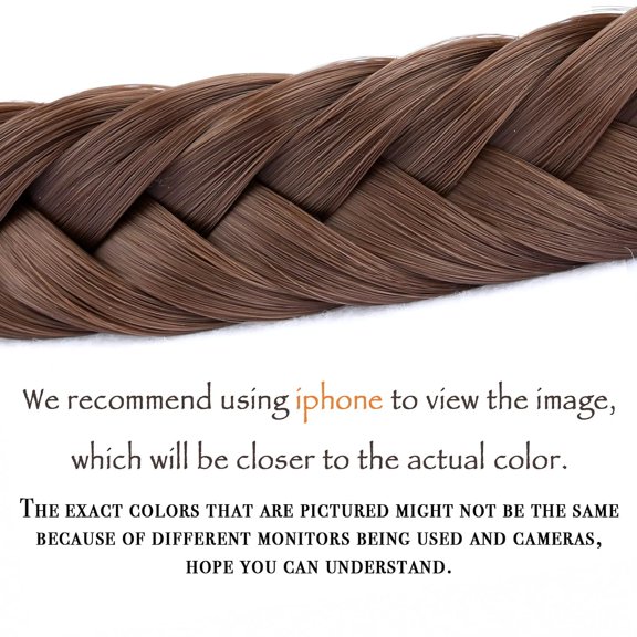 4 strands Fishtail Synthetic Hair Braided Headband Classic Chunky Wide Plaited Braids Elastic Stretch Hairpiece Women Girl Beauty accessory, 61g/2.2oz(4-Chestnut)