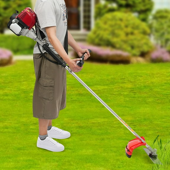 4-stroke Engine Powered Grass Trimmer,Grass Trimmer/Edger+4-stroke Engine 2in1, Mini-Mower for Lawn Care and Yard Work