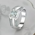 thumbnail image 1 of 4-style Men's Wedding Round AAA CZ Claw Band 925 Silver Men 1ct Ring Size 6.5-12, 1 of 5
