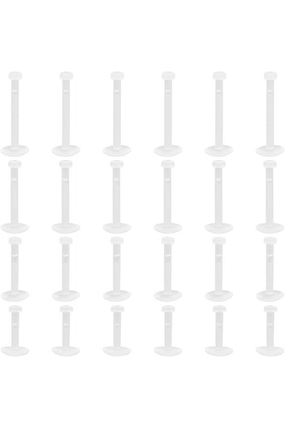 4 styles Acrylic Threaded Flatback Earrings Cartilage Earrings for Women and Men Clear 8~14x4.5mm 6pcs/style