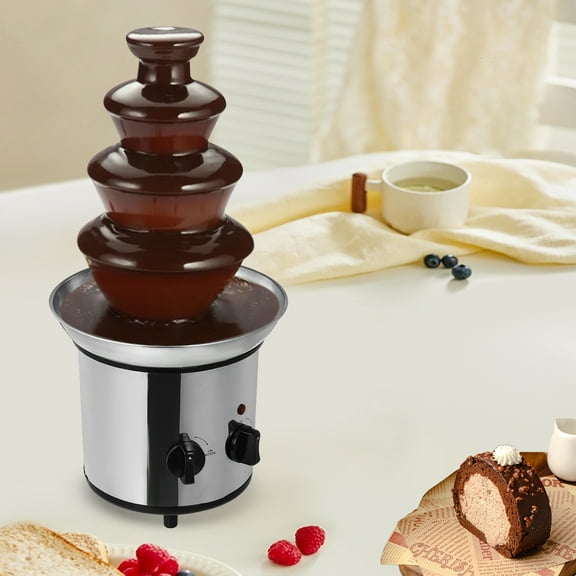 4-tier 21.5*45cm Corded Electric Chocolate Fountain Machine Melting Fountain Machine for Cafes Hotels Milk Tea Stores