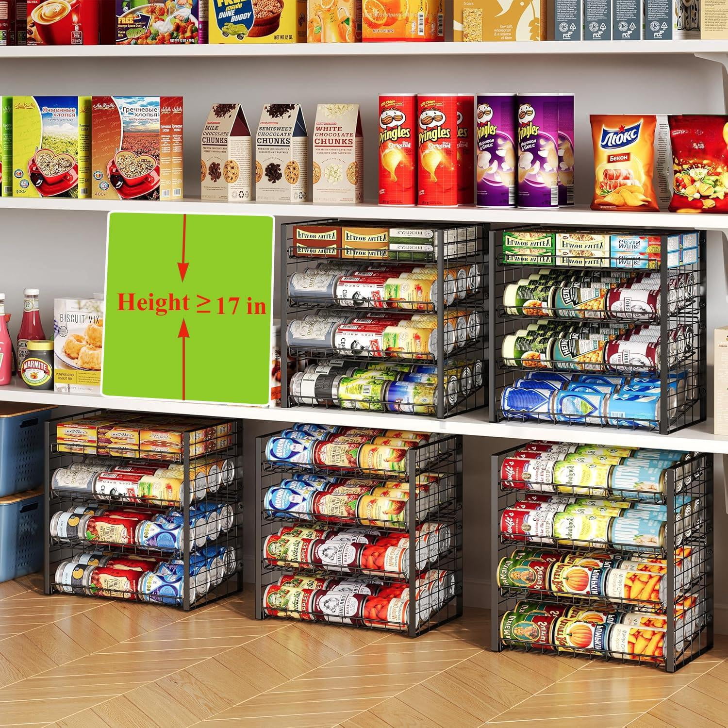 Can Food Rack 4-tier Can Rack Organizer For Pantry Adjustable Storage Holder Various ...