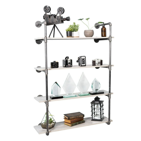 4 -tier Wall Mounted Shelf Brackets By PIPE DECOR