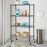 4-tier Wire Shelving Storage Shelves Adjustable NSF Wire Shelf Heavy Duty Storage Shelving Unit on 3” Wheel Casters Commercial Metal Wire Rack 35"L x 14W x 61"H,Black