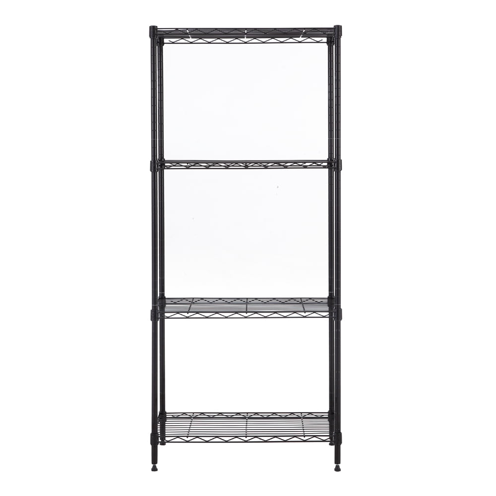 Black Steel Heavy Duty 4-Tier Adjustable Shelving Unit