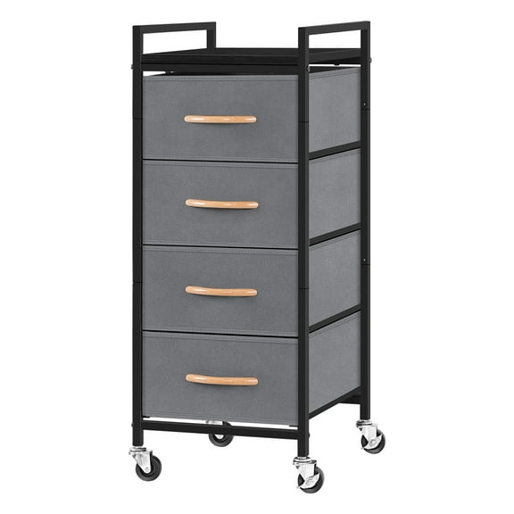 4-tier chest of drawers Wardrobe storage cabinet Tower clothes storage drawer Small black bedside table Fabric storage unit With wooden top