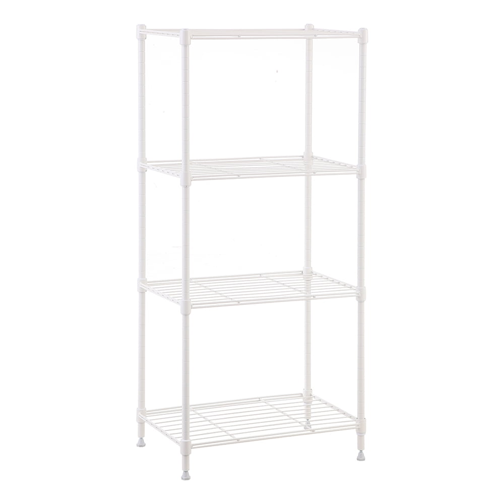 4 tier white powder shelving unit 12x18x39in - Walmart.com